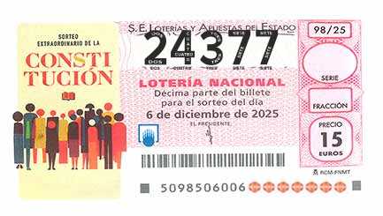 Décimo 24377 del sorteo 98-06/12/2025 Sábado