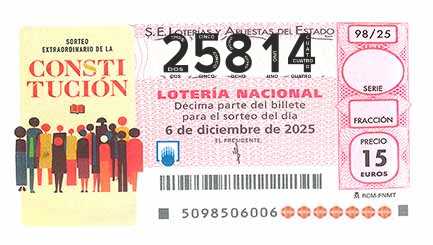 Décimo 25814 del sorteo 98-06/12/2025 Sábado