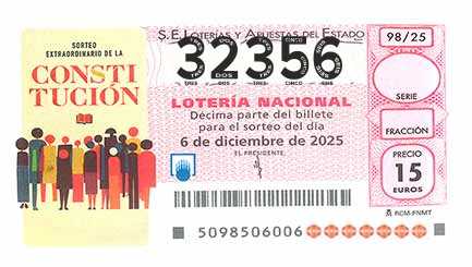 Décimo 32356 del sorteo 98-06/12/2025 Sábado