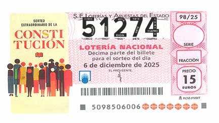Décimo 51274 del sorteo 98-06/12/2025 Sábado