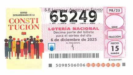 Décimo 65249 del sorteo 98-06/12/2025 Sábado