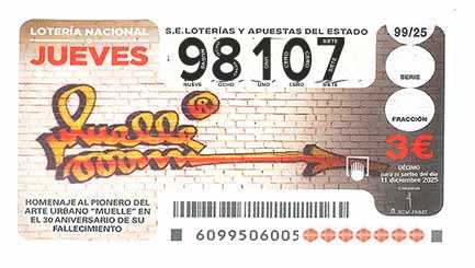 Décimo 98107 del sorteo 99-11/12/2025 Jueves